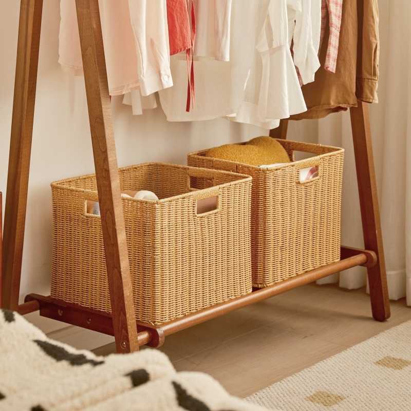 ランドリーバスケット 匠の手編み収納かご