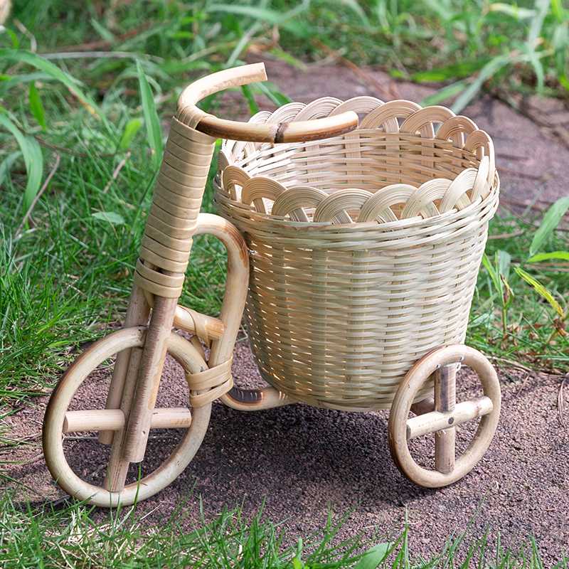 ランドリーバスケット 自転車デザイン編みバスケット