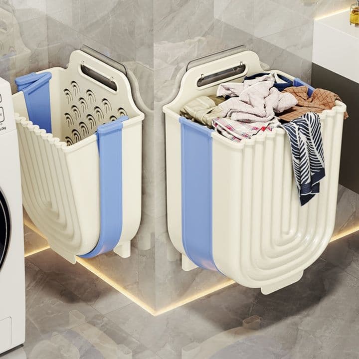 折りたたみ式壁掛けランドリーバスケット