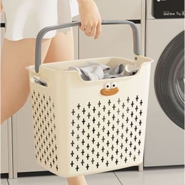 ランドリーバスケット かわいい表情の整理収納バスケット