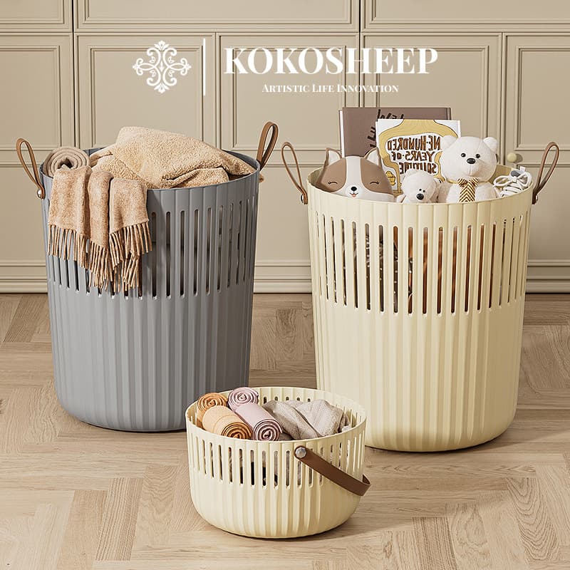 ランドリーバスケット 北欧風すっきり収納バスケット