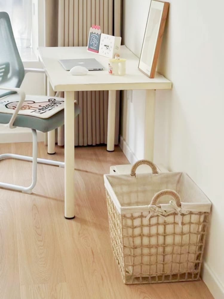 ランドリーバスケット レース編み刺繍入りランドリー収納
