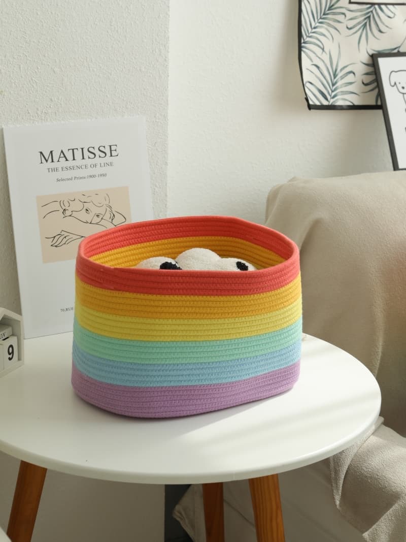 ランドリーバスケット 虹色収納かご