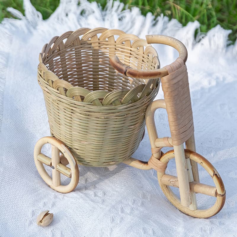 ランドリーバスケット 自転車デザイン編みバスケット