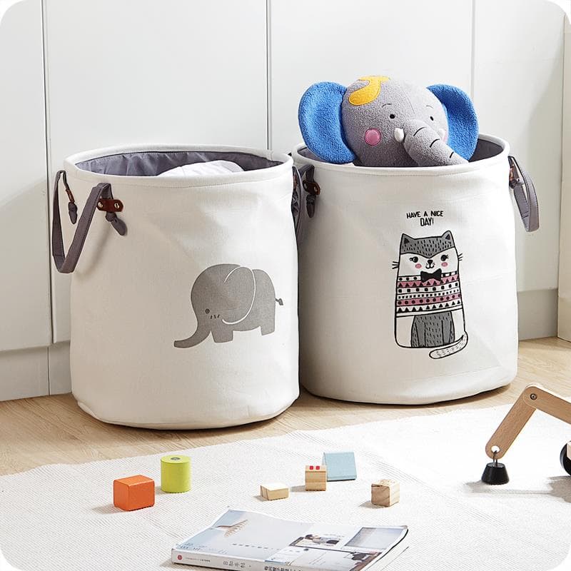ランドリーバスケット かわいい動物柄 収納バスケット